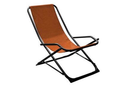 Chaise de jardin pliante PENDULAIRE chilienne acier graphite sienne, Livraison à domicile incluse - PROLOISIRS