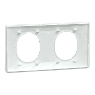 Plaque de finition 2 postes horizontale blanc - Ovalis SCHNEIDER ELECTRIC