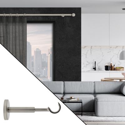 Support ouvert extensible en métal diam 20 mm Finition Chromé mat - MOBOIS