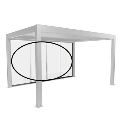 Paroi vitrée coulissante en verre transparent gris foncé métallique T. 3,5 m - BIOHORT