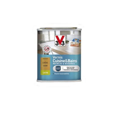 Vernis pur protect cuisine et bains chêne doré satiné 250 mL - V33