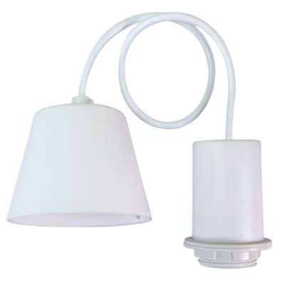 Monture plastique E27 pour suspension ou ampoule déco blanc - TIBELEC