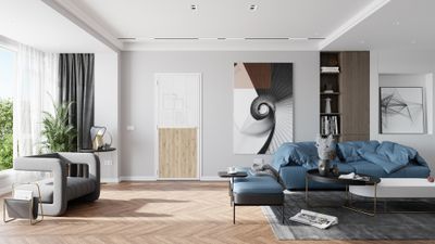 Bloc-porte aluminium blanc et plaqué chêne style Atelier H.204 x l.73 cm avec vitrage verre blanc dépoli poussant droit - OPTIMUM