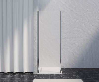 Paroi de douche latérale fixe 90x200 cm profilé chrome verre transparent 8 mm Signature - OCEA