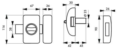 Verrou de porte d'entrée universel à bouton et cylindre 45 mm blanc 4 clés THIRARD
