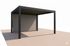 Pergola bioclimatique en aluminium gris anthracite + 1 rideau sur le côté de 4 m  11,90 m², Livraison à domicile incluse - HABRITA