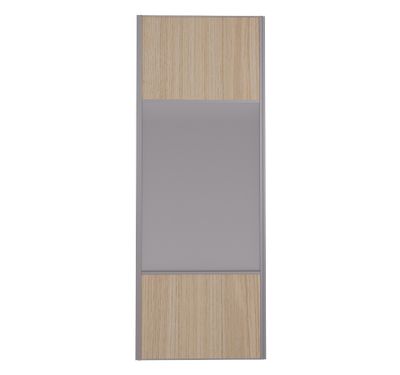 Porte de placard Miroir et Chêne Naturel Profil gris H 248,5 x L 62,2 cm YNGENIO