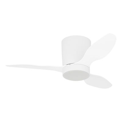 Ventilateur de plafond silencieux avec lumière LED + télécommande Blanc Ø91cm - Baracarès EGLO