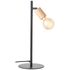 Lampe à poser E27 Tiffany noir et bois 28W - BRILLIANT
