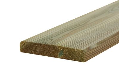 Lame de terrasse pin lisse rabotée traitée autoclave classe 4 vert - 21 x 120 X 4500 mm - HENRY TIMBER