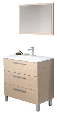 Meuble de salle de bains Ondise 3 tiroirs 80 x 86 x 45 cm bois mélaminé bois - ONDEE