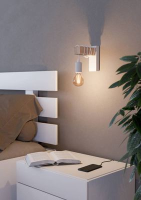 Applique murale E27 Townshend blanc et bois 10W - EGLO