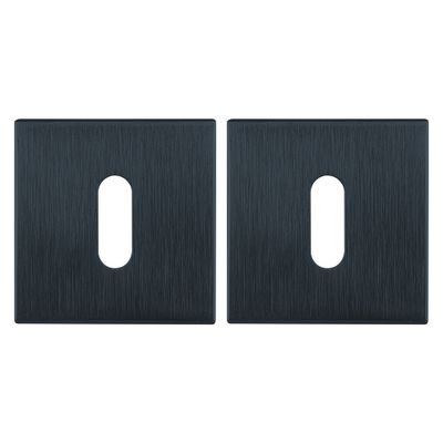 Rosaces de porte carrées à clé Mira noir mat 50 x 50 mm ALPERTEC