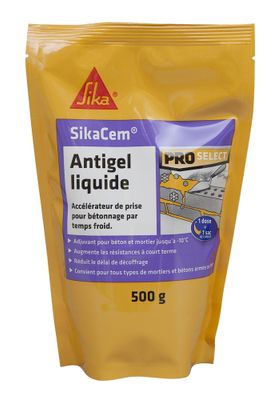 Antigel liquide accélérateur durcissement SikaCem 500 ml pour 35 kg de ciment - SIKA