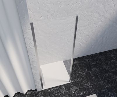 Paroi de douche latérale fixe 80x200 cm profilé chrome verre transparent 8 mm Signature - OCEA