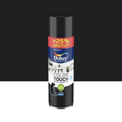 Bombe de peinture Noir Mat 400 mL + 25% Gratuit - DULUX VALENTINE