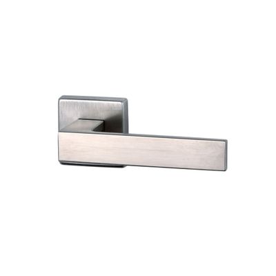 Poignées de porte sur rosaces carrées sans trou Loft nickel mat ALPERTEC