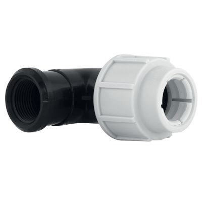 Raccord plastique coude femelle 20/27 pour tube PE diamètre 25 mm FITT