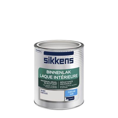 Peinture Laque intérieure blanc silice satin 0,75 L - SIKKENS
