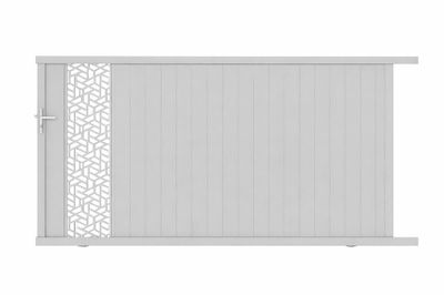 Portail coulissant aluminium THYEZ l.3,50 x l.1,55 gris clair JARDIMAT