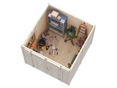 Abri de jardin bois Gris Elias 4,9m2 PALMAKO