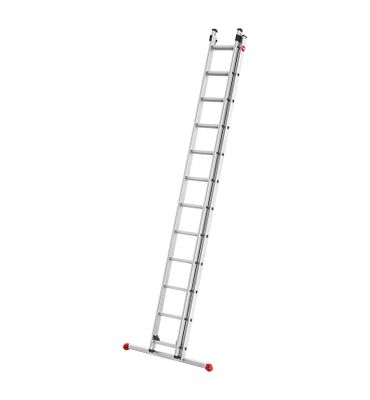 Echelle coulissante à main 2 plans 2 x 12 échelons 3,44 / 5,75 m ProfiStep Duo avec base rapportée aluminium - HAILO