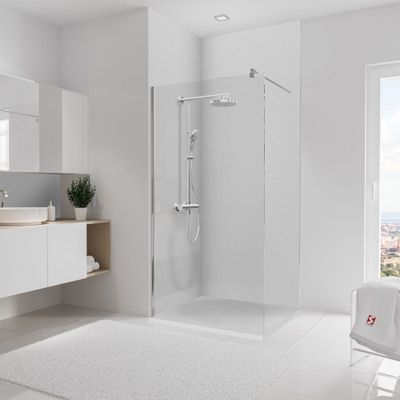 Panneaux muraux de douche 100+100x255 cm blanc structuré DécoDesign Décor - SCHULTE