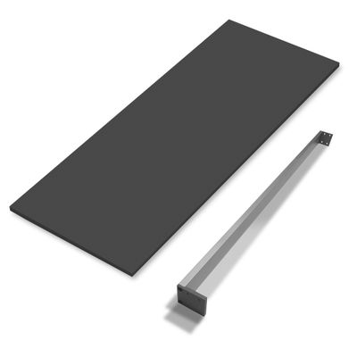 Plateau de salle de bains Thana avec renfort L80 x H1,6 x P46 cm panneau de particules anthracite mat