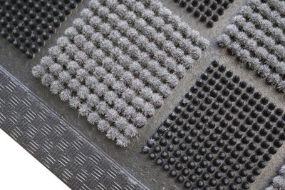 Tapis picot floques noir et gris 40 x 60 cm - ID HOME