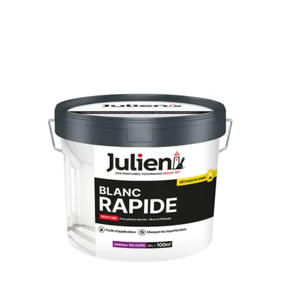 Peinture acrylique Rapide blanc W  velours 10 L - JULIEN