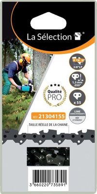 Chaîne tronçonneuse 35 cm 55 maillons pas 3/8 TECHNI-POWER