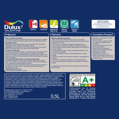 Peinture Crème de Couleur Blanc mat 0,5 L - DULUX VALENTINE