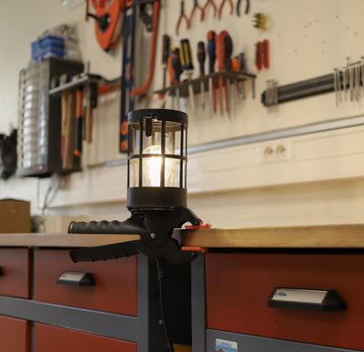 Lampe baladeuse de chantier à pince E27 60W - TIBELEC