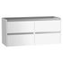 Caisson de salle de bains Thana 4 tiroirs L120 x H55 x P45 cm panneau de particules blanc