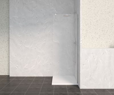 Paroi de douche à l'italienne 70x200 cm profilé chrome verre transparent 8 mm Signature - OCEA