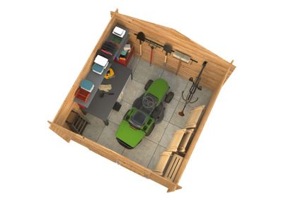 Abri de jardin bois autoclave Marron Valence2 7,3m2 WHITE_WOOD