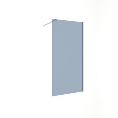 Paroi de douche à l'italienne 90x200 cm profilé chrome verre fumé 8 mm Signature - OCEA
