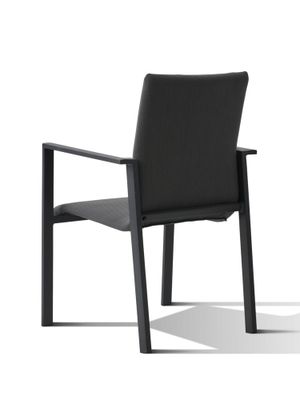 Fauteuil de jardin AJACCIO aluminium noir - BOCARNEA