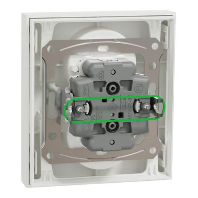 Double prise 2 pôles + terre sur boîte encastrement simple Odace 2025 blanc - SCHNEIDER ELECTRIC