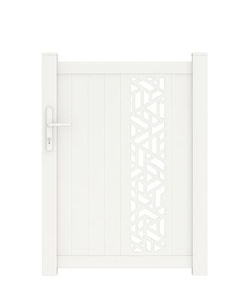 Portillon aluminium THYEZ gris l.1,00 x H.1,60 m blanc JARDIMAT