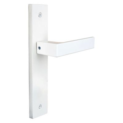 Poignées de porte sur plaques sans trou Loft blanc mat ALPERTEC