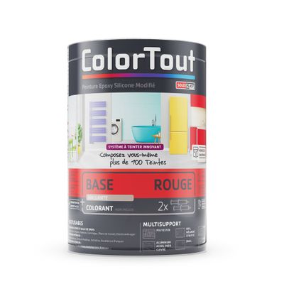 Base peinture époxy rouge brillant 460 ml COLORTOUT