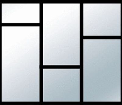 Verrière Concorde Profil Noir Sablé Vitrage Verre Clair L. 1230 mm x H. 1125mm YKARIO