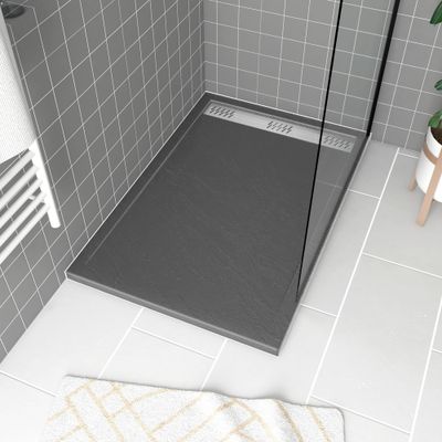 Receveur de douche 80x120 cm acrylique anthracite Pedra - AURLANE