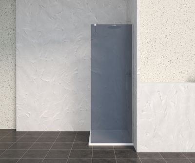 Paroi de douche à l'italienne 70x200 cm profilé chrome verre fumé 8 mm Signature - OCEA