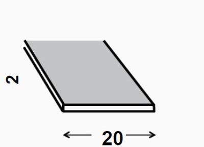 Profilé plat aluminium laqué anthracite 20 x 2 mm 2,50 m CQFD