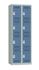 Vestiaire monobloc 2 colonnes 4 cases perle/bleu 180 x 60 x 50 - SNOR