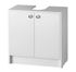Meuble sous lavabo 2 portes mélaminé blanc H62xL60xP30cm - BCD