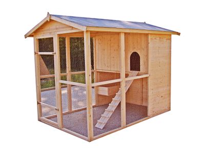 Poulailler en bois non-teinté avec toit bitumé XXL 4,69 m², Livraison à domicile incluse - HABRITA