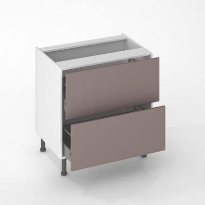 Façade tiroir pour meuble de cuisine Lotus basalte mat 35 x 80 cm OFITRES